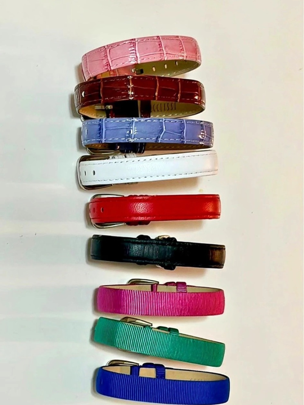 Colorful collection of nine watch bands